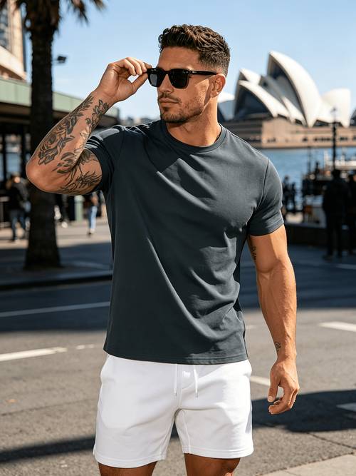 new mens top fashionable sportswear for spring summer outerwear for casual wear comfortable breathable soft trendy versatile simple with a high end texture