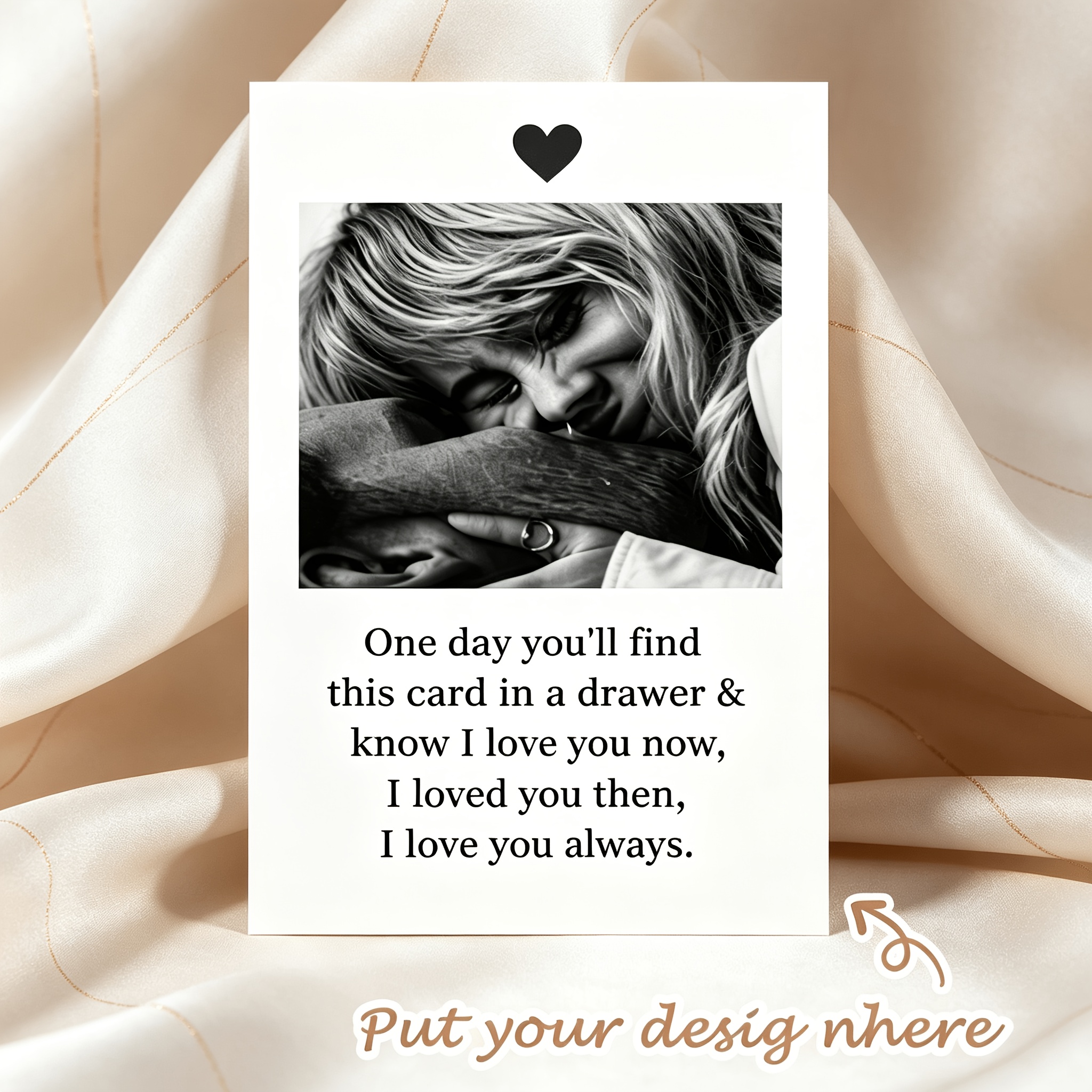 TEMU 1pc, Design Photo Custom Greeting Card, Custom Photo, Suitable For Weddings, Anniversaries, Birthdays, Parties, Decor, Room Decoration,