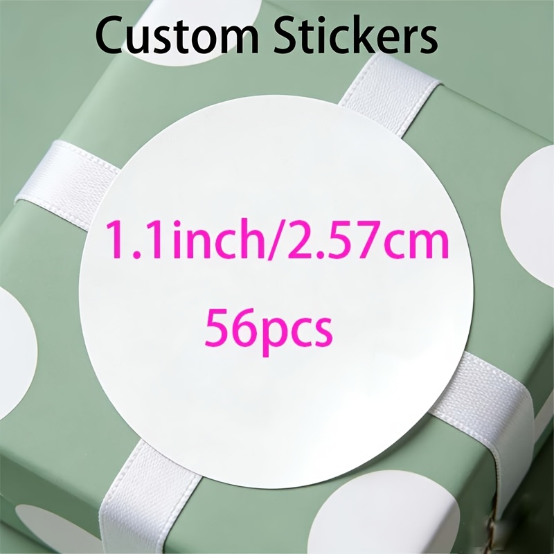 TEMU 1/24/27/56/168pcs 1.1/1.26/2/2.44/2.84 Inch Custom Logo Stickers, Personalized Business Labels, Round Stickers, Custom Universal Label Stickers
