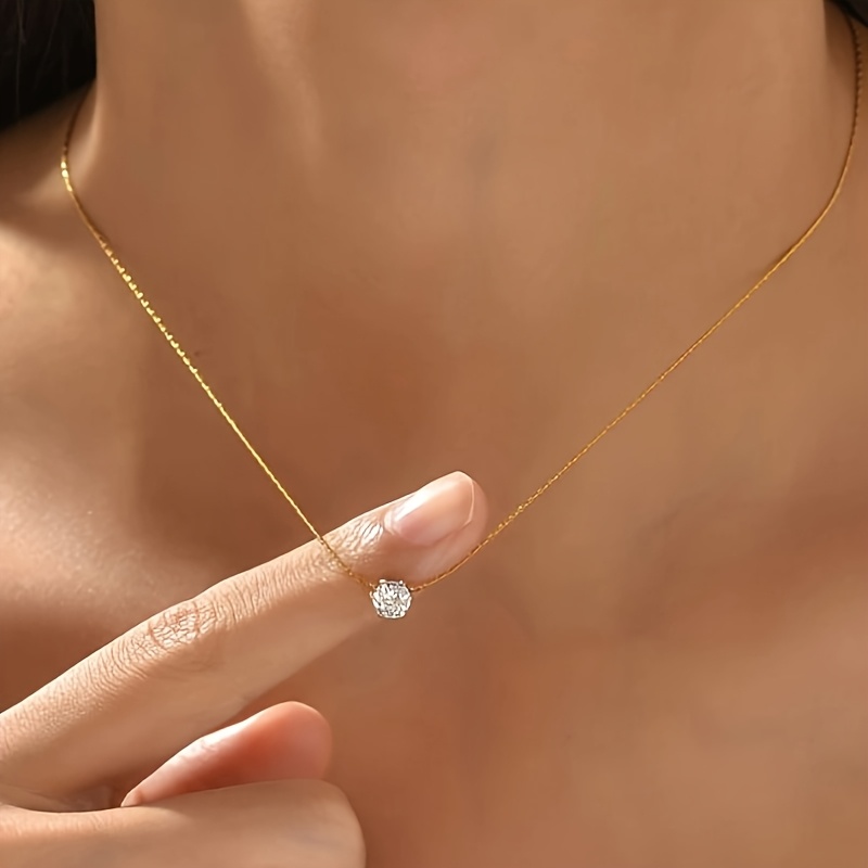 E-shop 1 Stück VJS Damen Edelstahl 6-Klauen Anhänger Halskette - Elegante Minimalistische Kragenkette mit Klauen, Ideal für den , Dates, Partys,