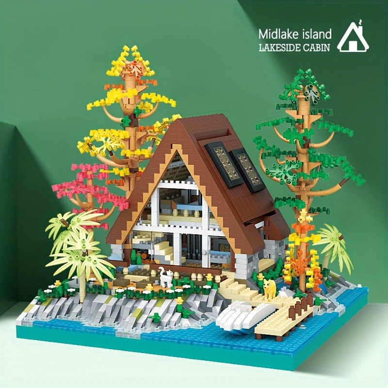 Creative Fisherman Cabin Wharf Wooden House Model Building Blocks Street  View Fishing Village Bricks Assemble Toy Gift, Shop Limited-time Deals