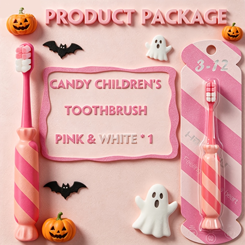 Candy Shaped Handle Cute Toothbrush, 4 Bright Color Training Toothbrush