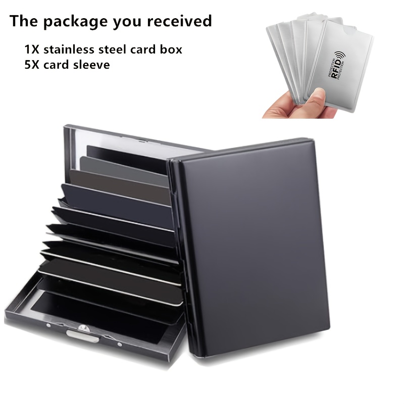 card card sleeves premium stainless steel rfid stylish - Temu Bahrain
