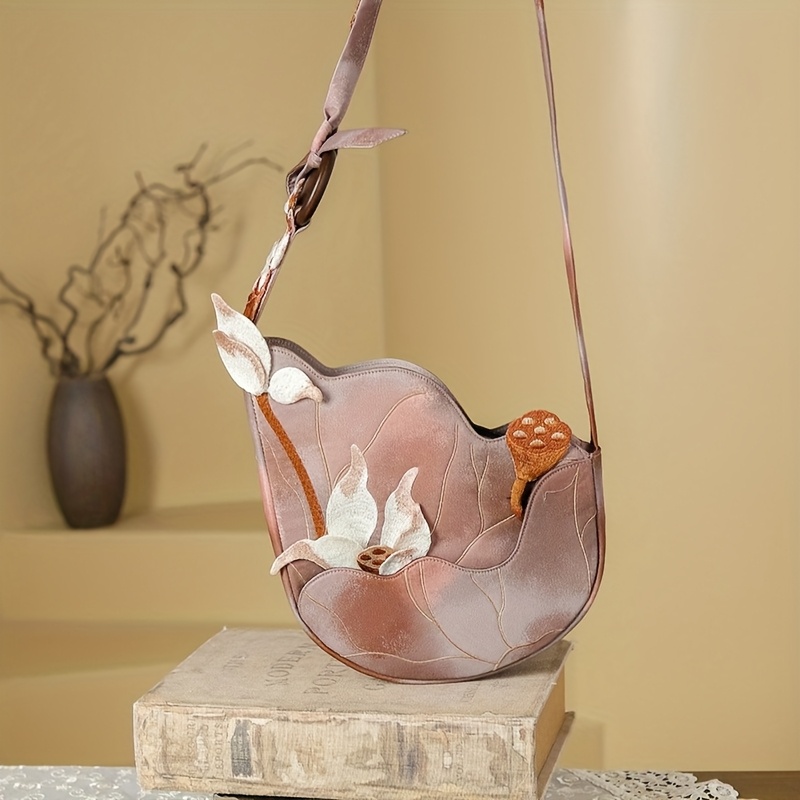 2025 New Chinese Style Women's Shoulder Bag with Exquisite Floral Embroidery: Perfect for Casual and Formal Outfits, the Ideal Gift for Mothers or Girlfriends