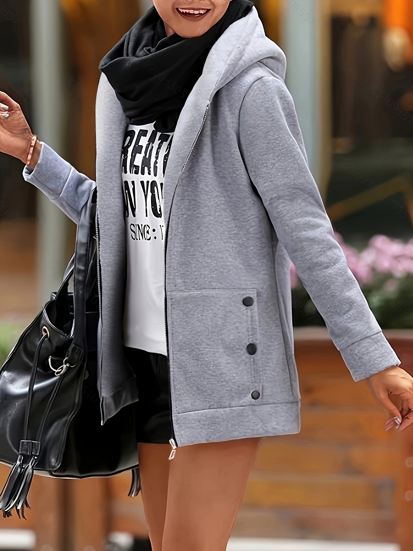 chaqueta capucha mujer estilo japonés abrigo Temu Peru - Main Image