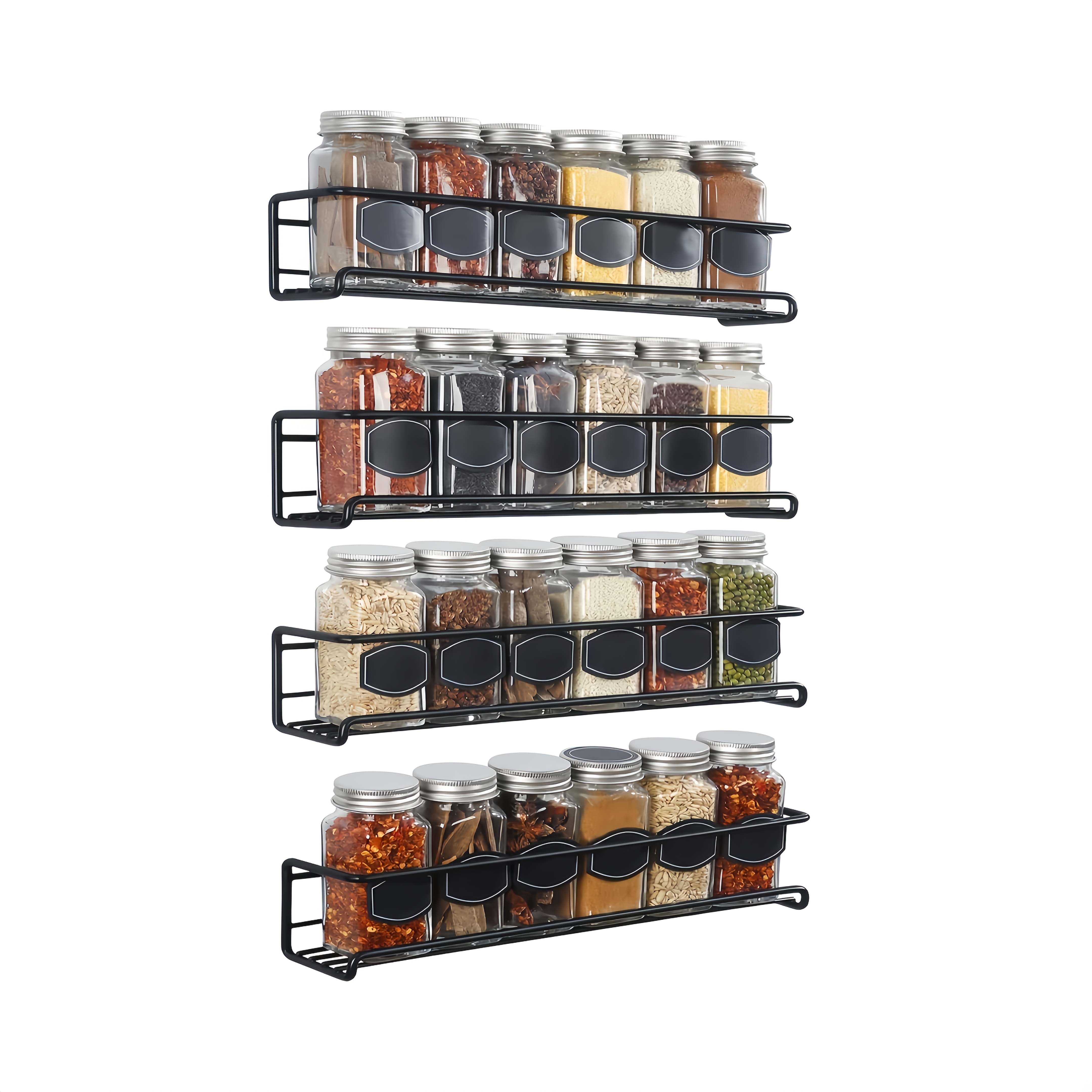 TEMU Wall-mounted Spice Rack, Suitable For Small-sized Spice Bottles With A Width Of Less Than 2 Inches (5cm). -saving Kitchen Spice Organizer With