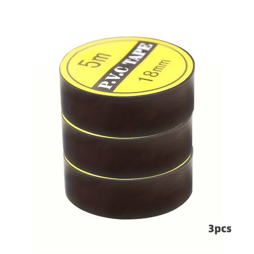900cm 3pcs black electrical tape heat resistant flame retardant insulating tape suitable for indoor and outdoor use made of durable plastic with a metal layer 3 meters per roll