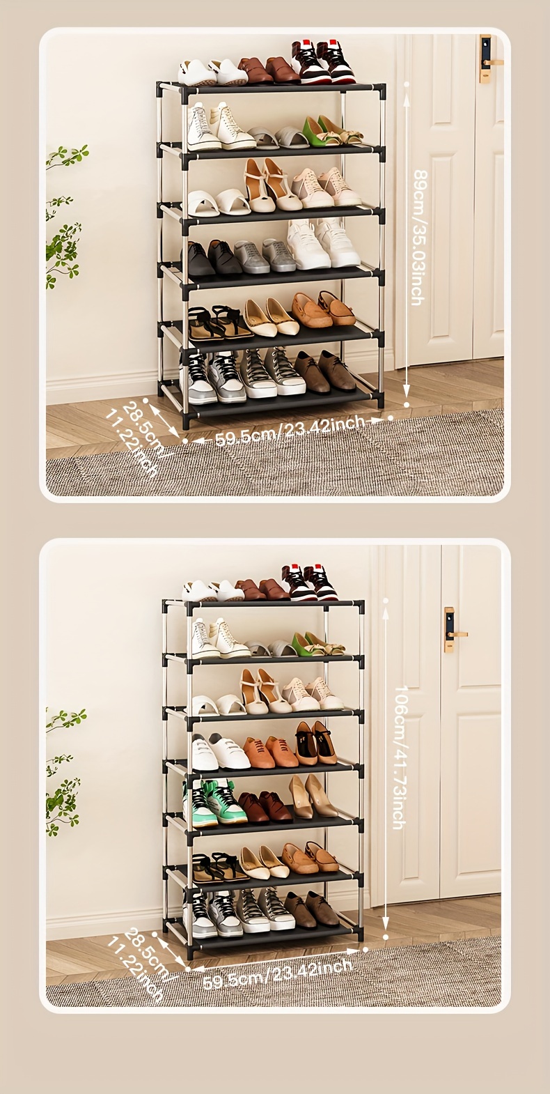 1 set of storage shoe cabinet for rental houses small and narrow   multi layer   storage magic shoe rack simple   home use details 9