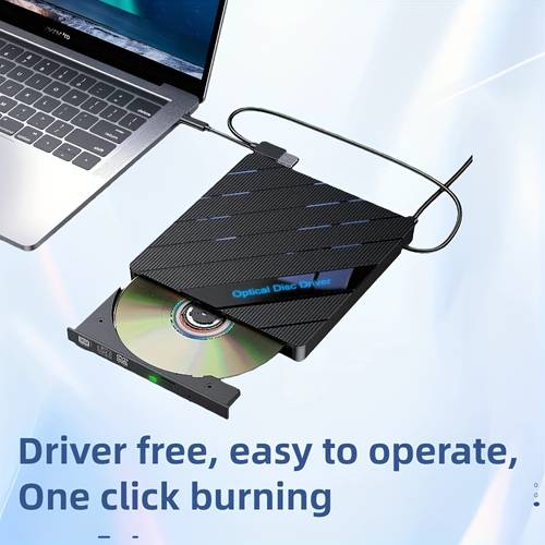 7 in 1 RGB DVD 외장 USB 3.0 드라이브 Type-C 외장 CD 라이터 버너 리더 플레이어 광학 드라이브 (노트북 PC용)