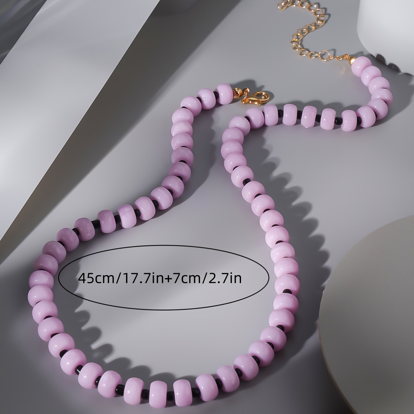Boho Style Resin Bead Necklace Colored Bubblegum Beads Charm