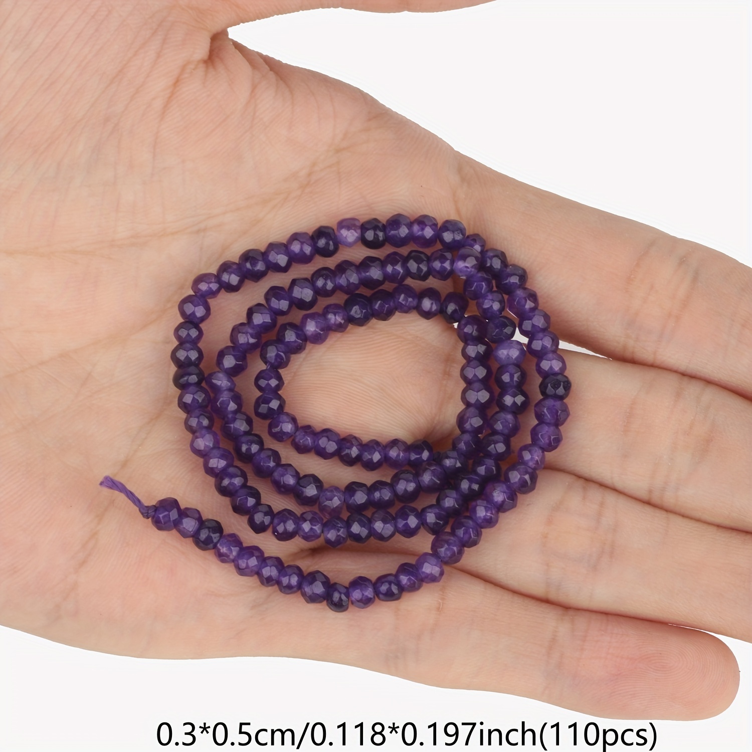 TEMU Perline Rondelle di Calcedonio Viola Naturale da 15'' - Pietre Distanziali Sfaccettate per di Gioielli Fai-da-te, Braccialetti & Orecchini