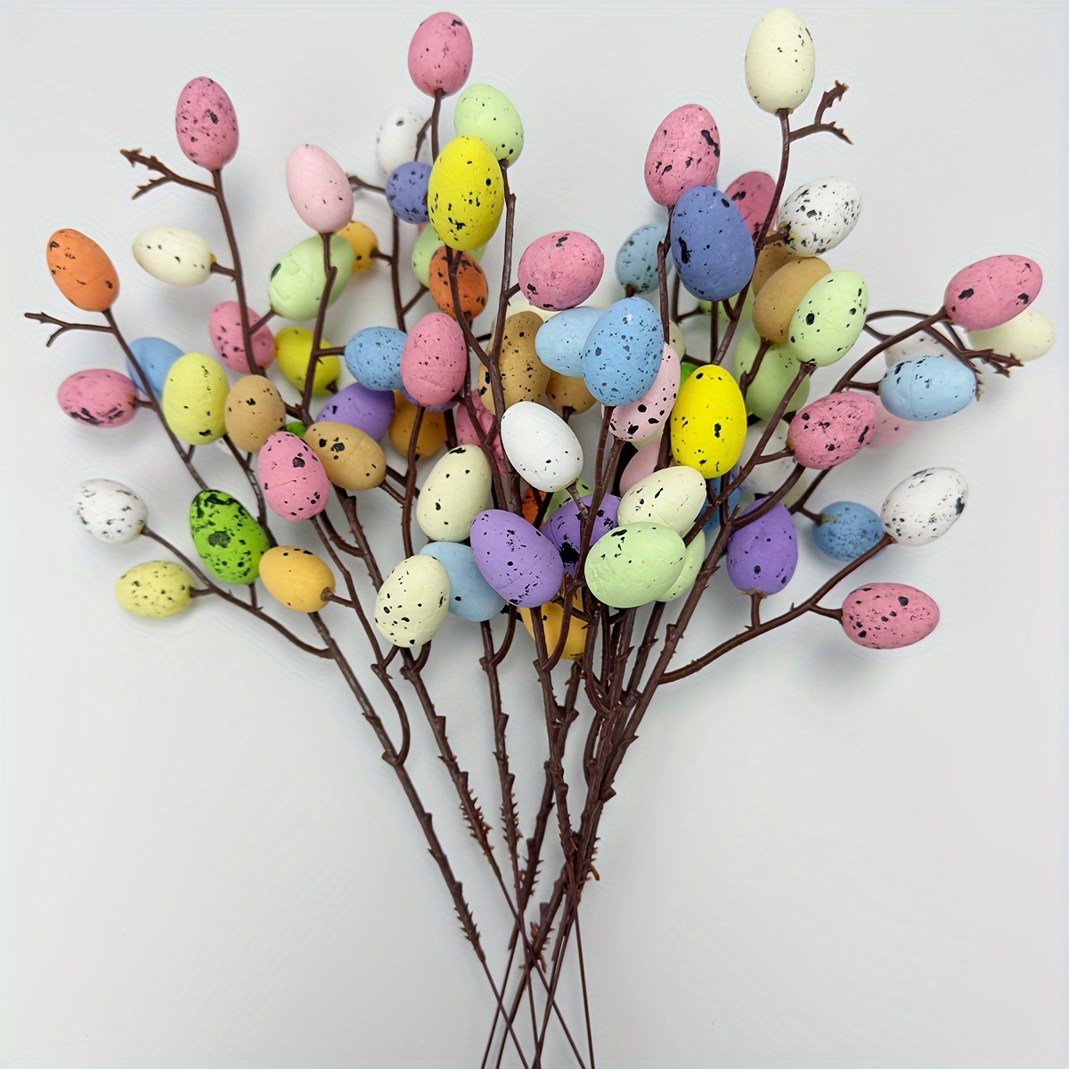 

Spring Easter Party Decorations Easter Egg Single Flower Plug-in Ornaments Floral Arrangement Egg Decorations Spring Party Home Easter Decorations 3/6/12pcs