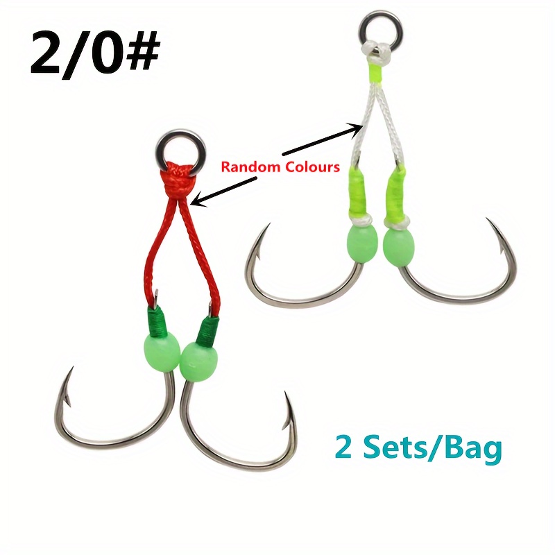 Metal Jig Hooks Assist Double Hooks Barbed Fishing Hooks - Temu United  Kingdom