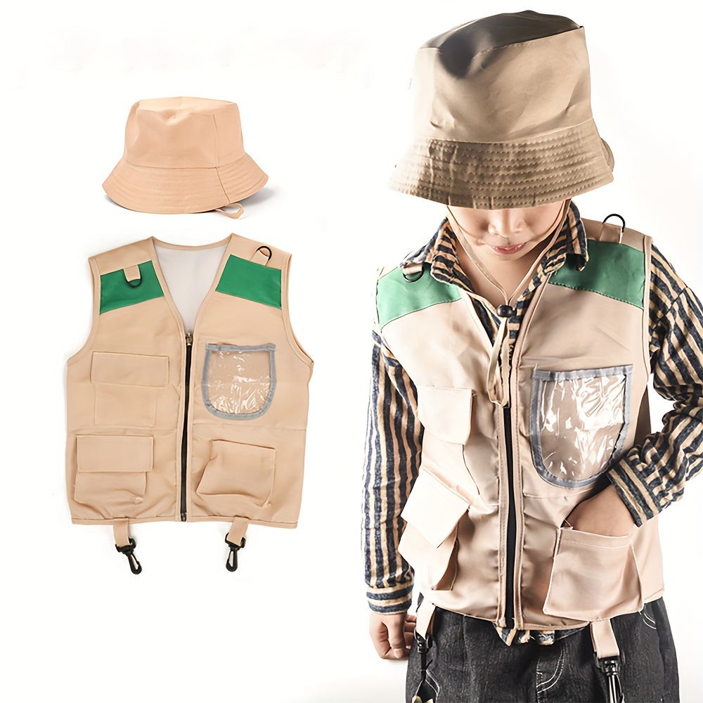 Outdoor Adventure Kit For Kids Cargo Vest Hat Set Explorer Costume Play  House Role Play Toy Learning Education Interactive Game - AliExpress