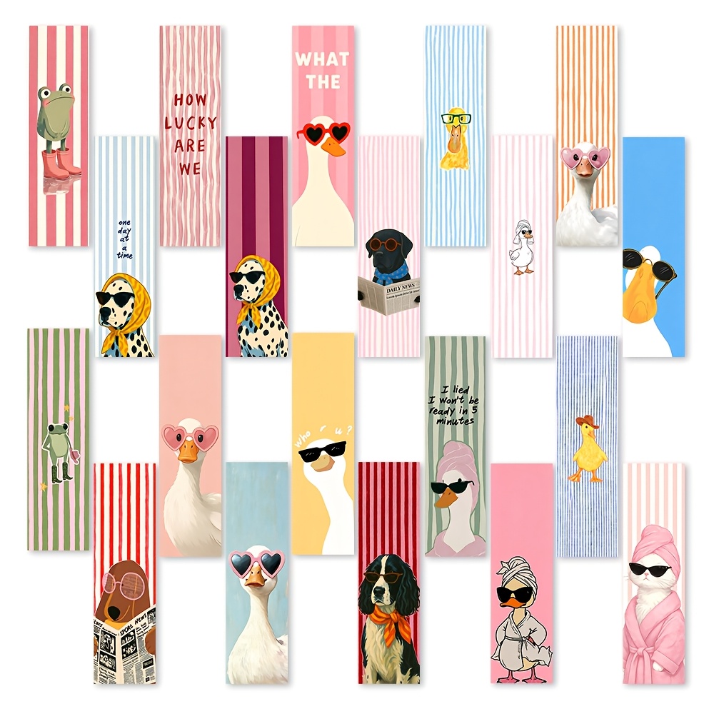 Image of 20pcs Vintage Animal Bookmark Page Markers Suitable For Books, School Dividers With Page Separators, Color-coded Book For,, Teachers - Back-to-school Gift, Present For Book Lovers