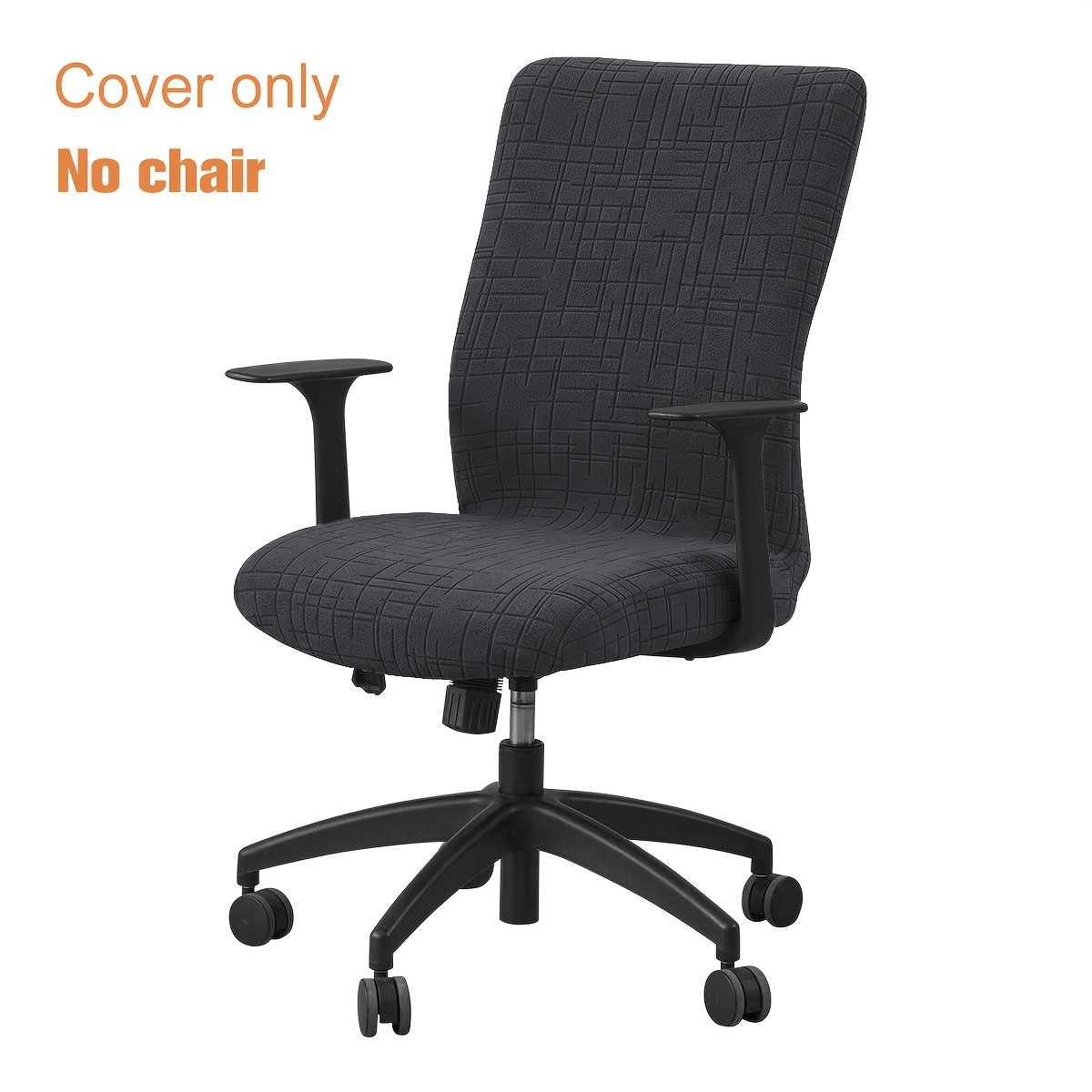 TEMU 1 pièce Housse de chaise de bureau jacquard moderne et minimaliste avec fermeture élastique, extensible, convient pour , protège-chaise lavable