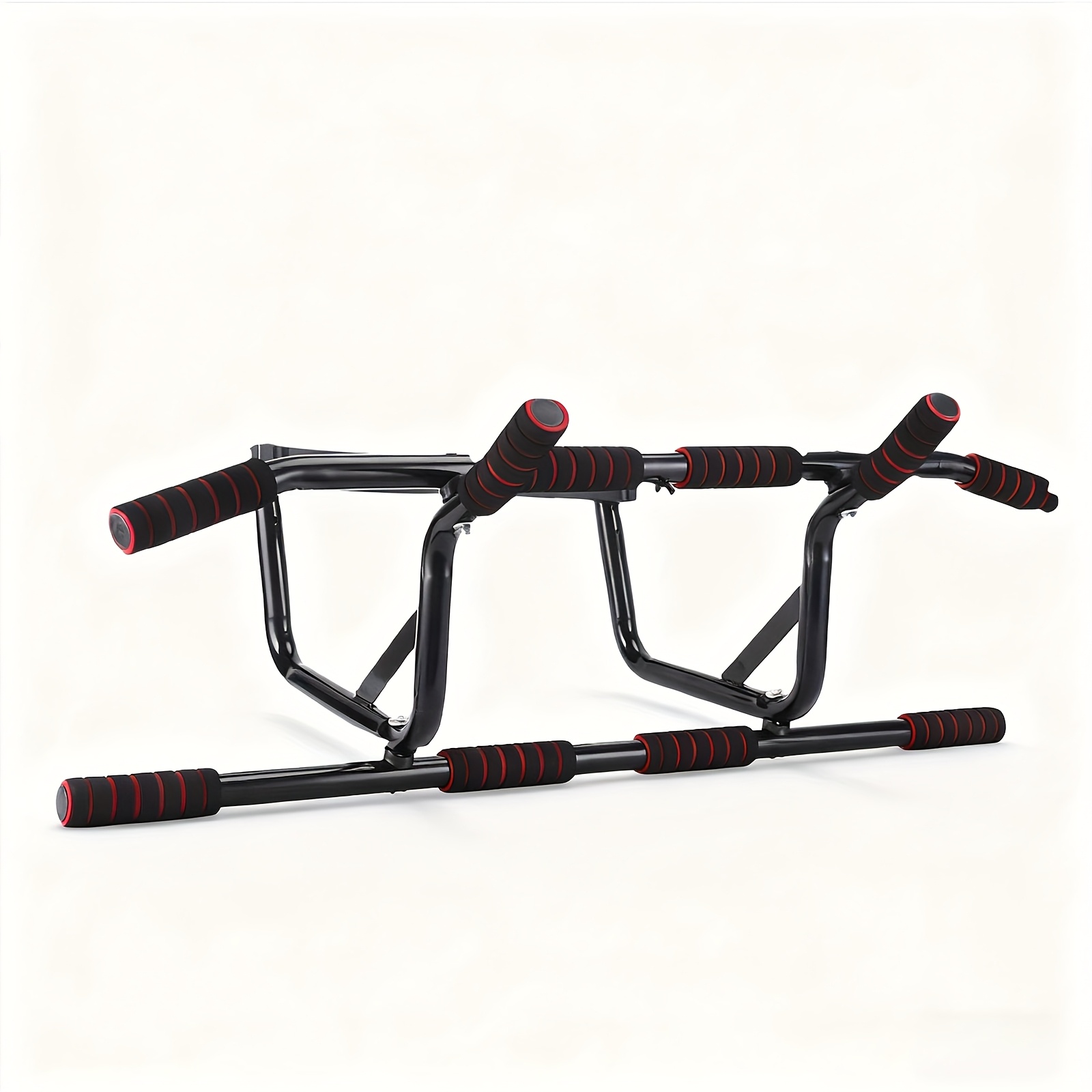 Image of No Drill Doorway Pull Up Bar - Heavy-duty Green Over Door Pull Up Bars With Grip, Anti-slip Surface & For Home Gym, Door Frame Mounted (no Drilling Required) - Upper Training Equipment