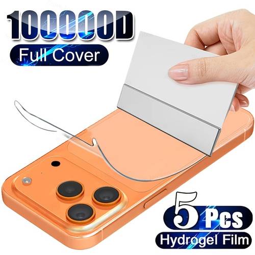 5 pack full cover back hydrogel film screen soft protector compatible for iphone 17 16 pro max 17 air 16 14 13 12 11 pro xr x xs max 12 13 mini anti scratch anti fingerprint