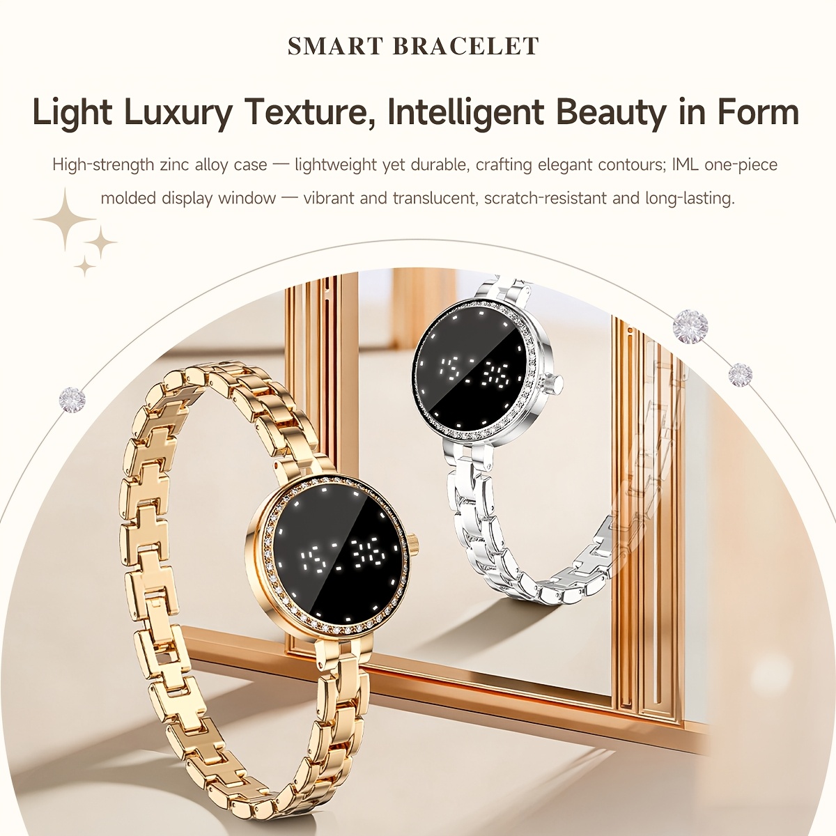 Women's Elegant Alloy Smart Bracelet, Activity Tracking