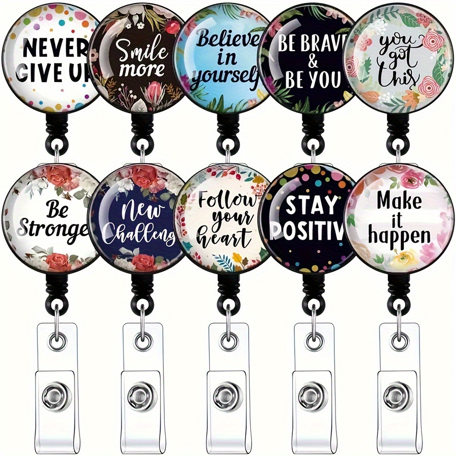 

[top-] 10pcs Inspirational Retractable - Abs For Ids & Keychains - For Nurses, , -