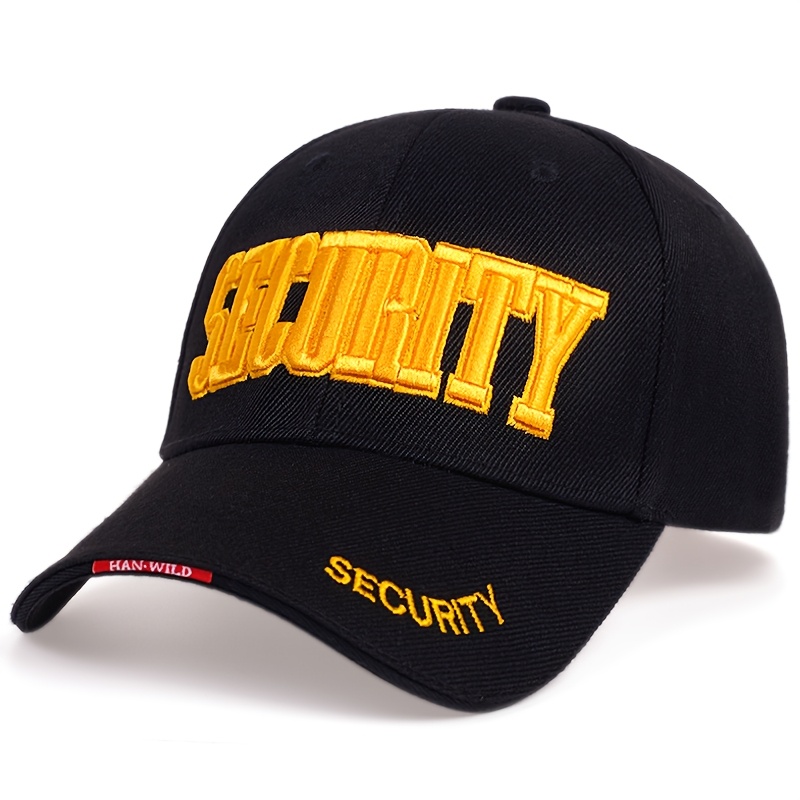 E-shop Eine "SECURITY Letter" Baseballkappe für Herren, verstellbar und sonnenschutzend, geeignet für Outdoor-Freizeitaktivitäten im Frühling und