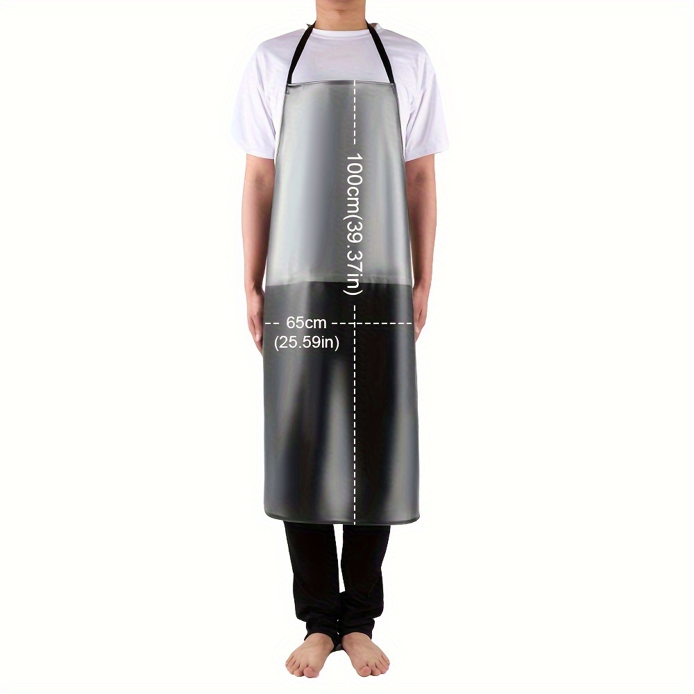 Pvc Apron - Transparent Black, Kitchen, Dishwashing, And Butcher Tasks - In 32", 39", 43", And 47" Sizes