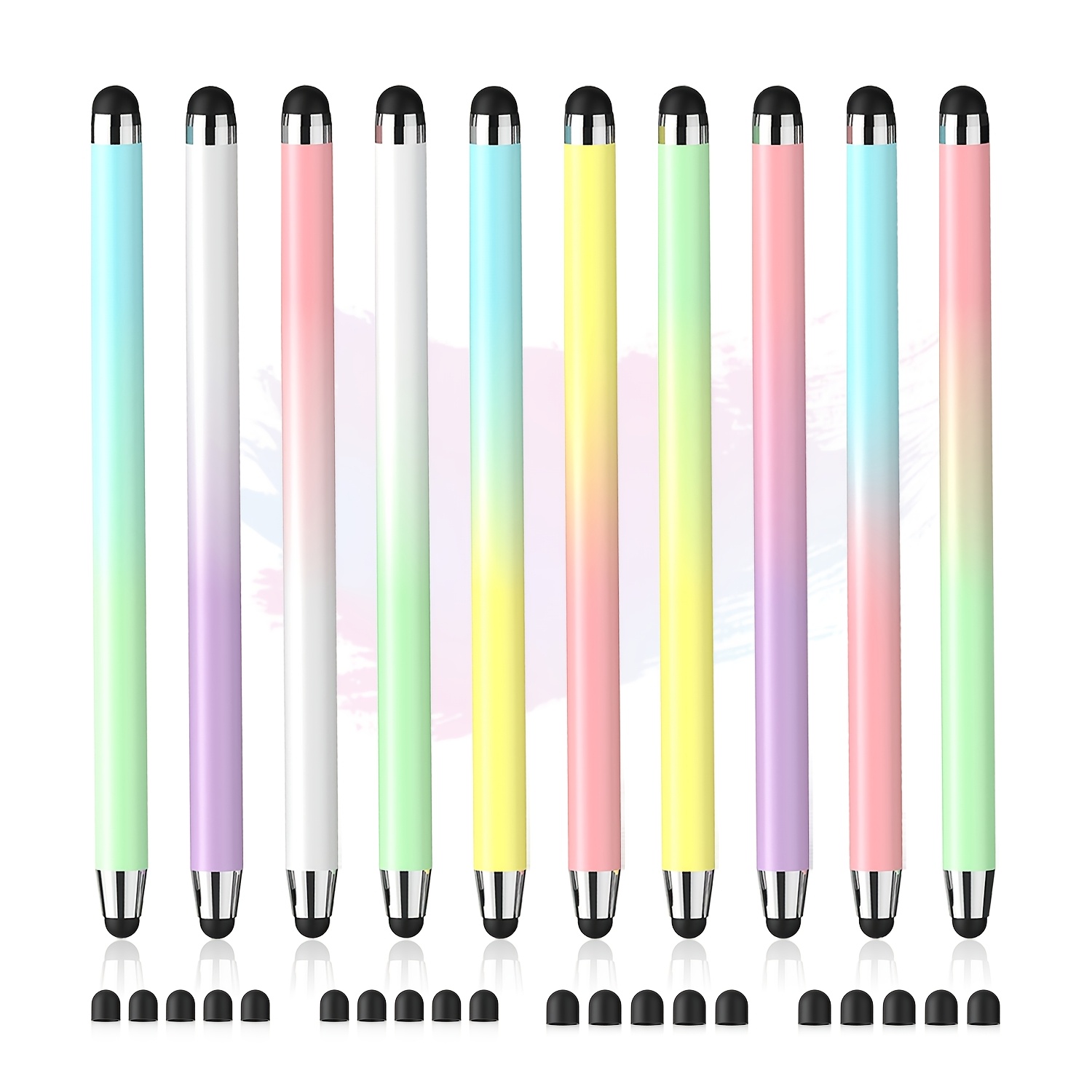 TEMU 10pcs Stylus Pens, 2in 1 Stylus Pen For Touchscreen Capacitive Stylus For Ipad, Iphone, Tablets All Universal Touchscreen 10 Rubber Tips