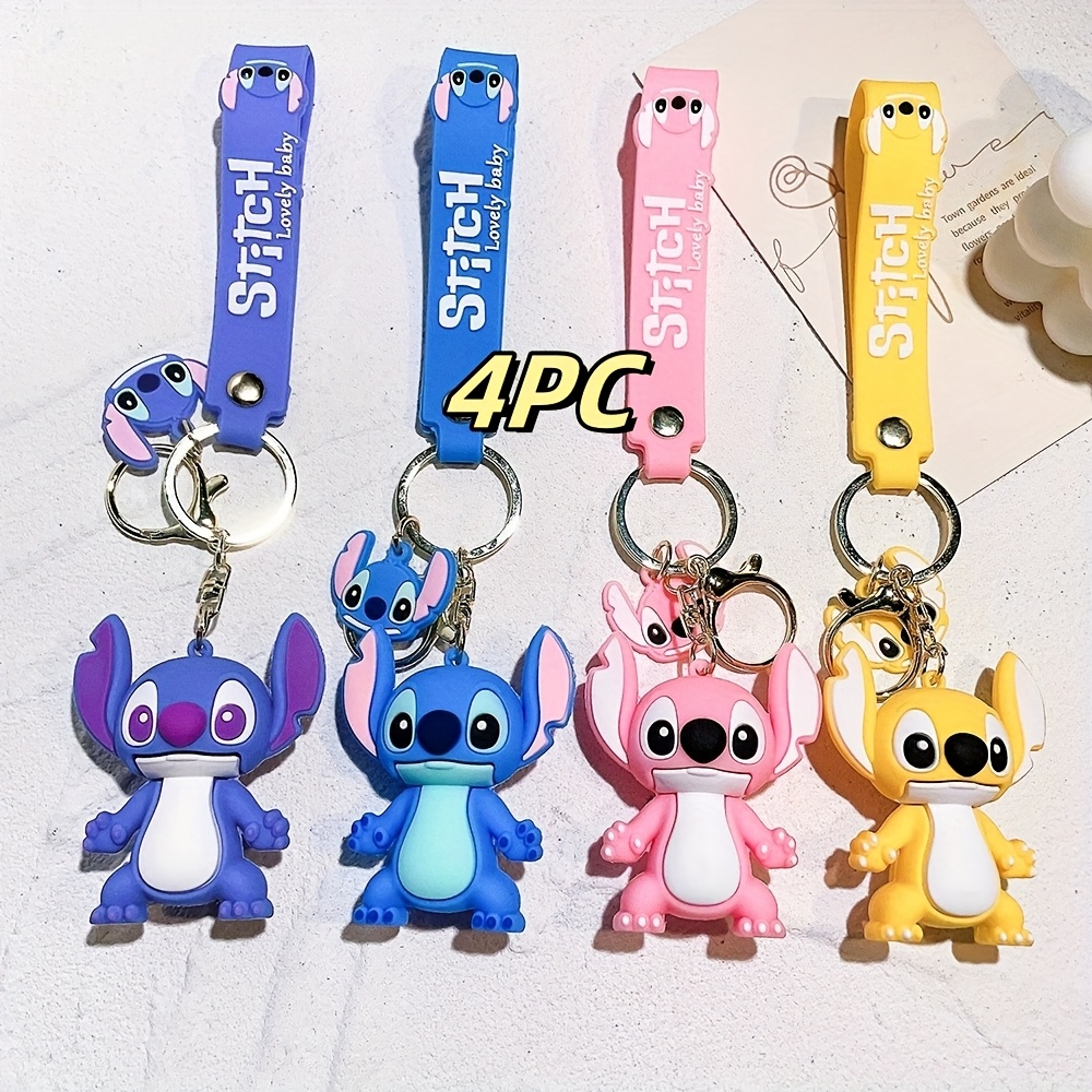 TEMU 4pcs Stitch Keychain Combination Set, Women's Keychain, Suitable For Decoration, As A Gift For