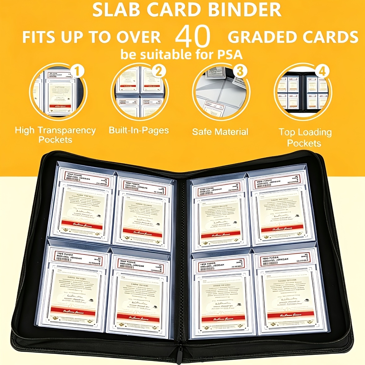 psa graded card binder Rayvol Slab Binder, Holds 40 PSA-Sized Slabs How To Display PSA Graded