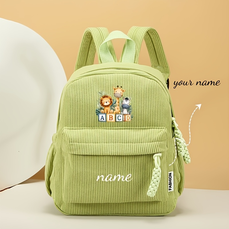 TEMU Mochila personalizable de 1 pieza con estampado de animal, con texto personalizable como , números y mensajes. Disponible en varios colores, es