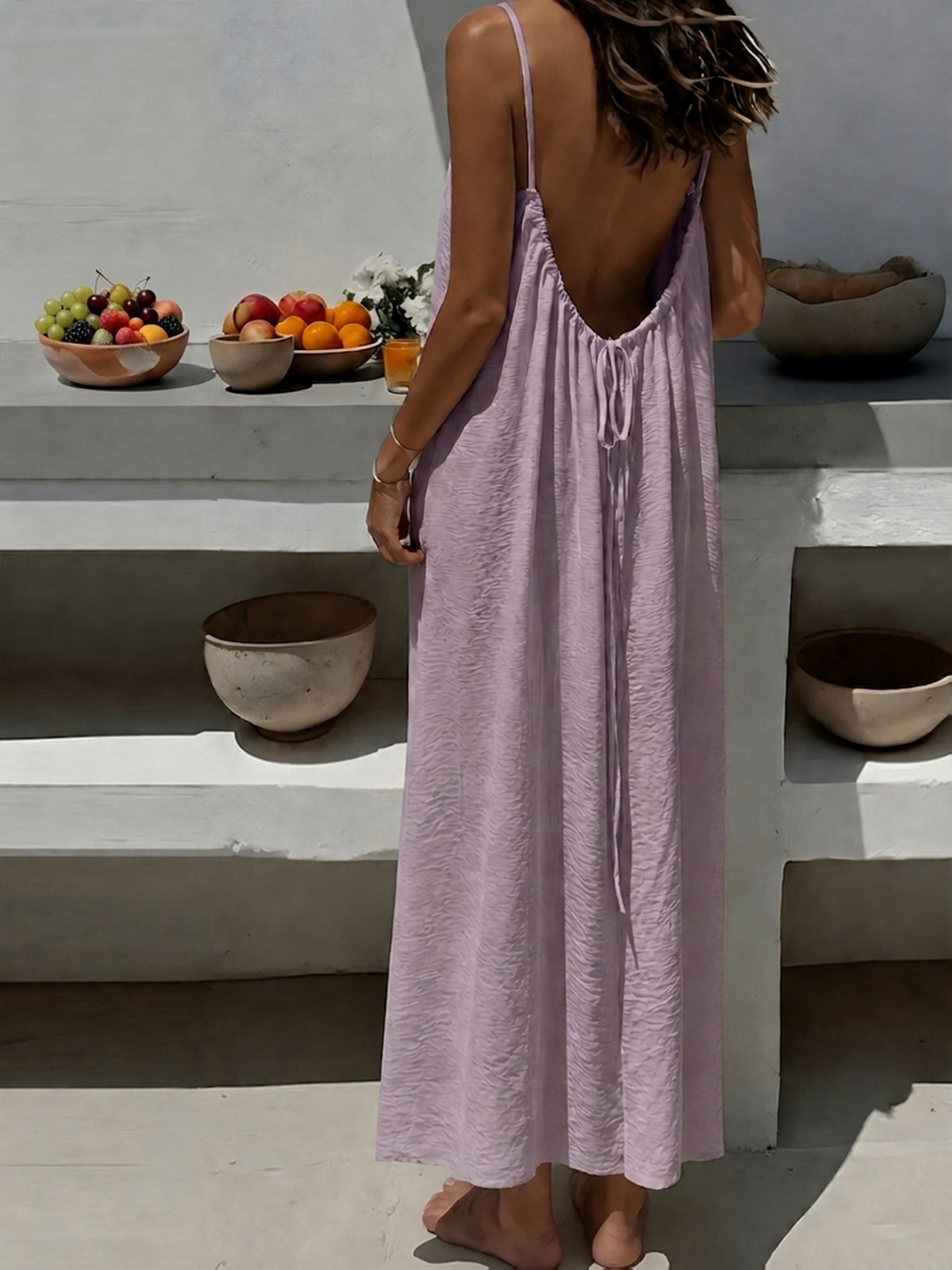 new camisole backless loose   long home skirt dress for women