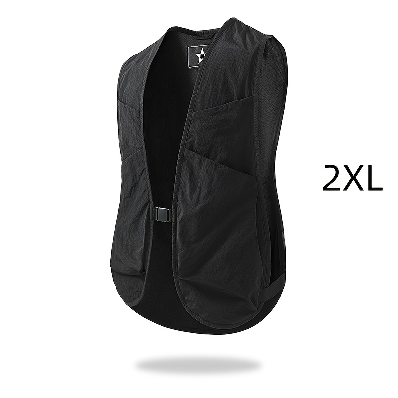 TEMU Multi-functional Vest Bag Workwear Style, Multi-pocket Large Capacity Sleeveless Backpack For Camping, Commuting, Shopping, Dancing, Outdoor