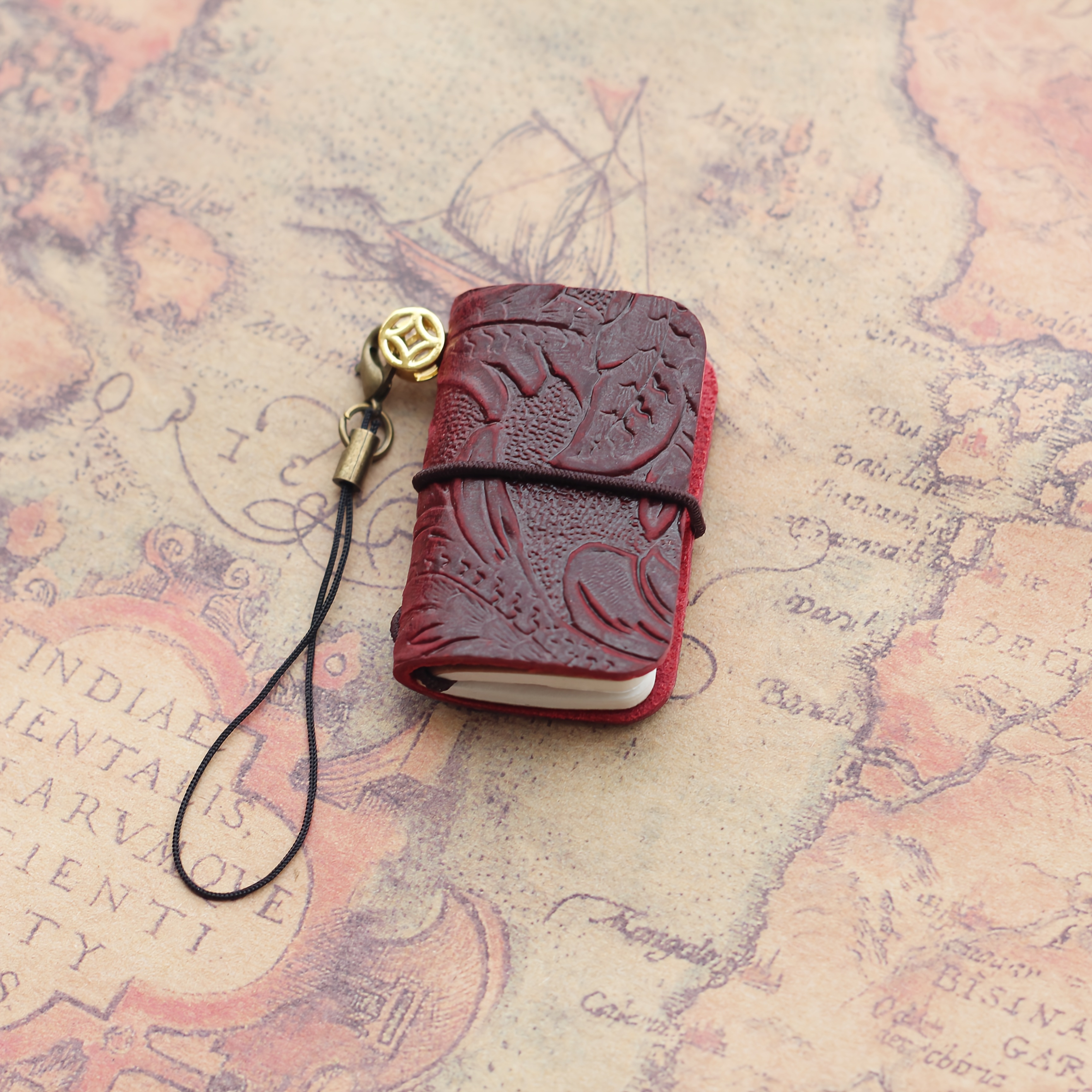 1pc Mini Leather Cover Notebook Vintage Small Pocket Journal Traveler Tn Journal 64 Pages
