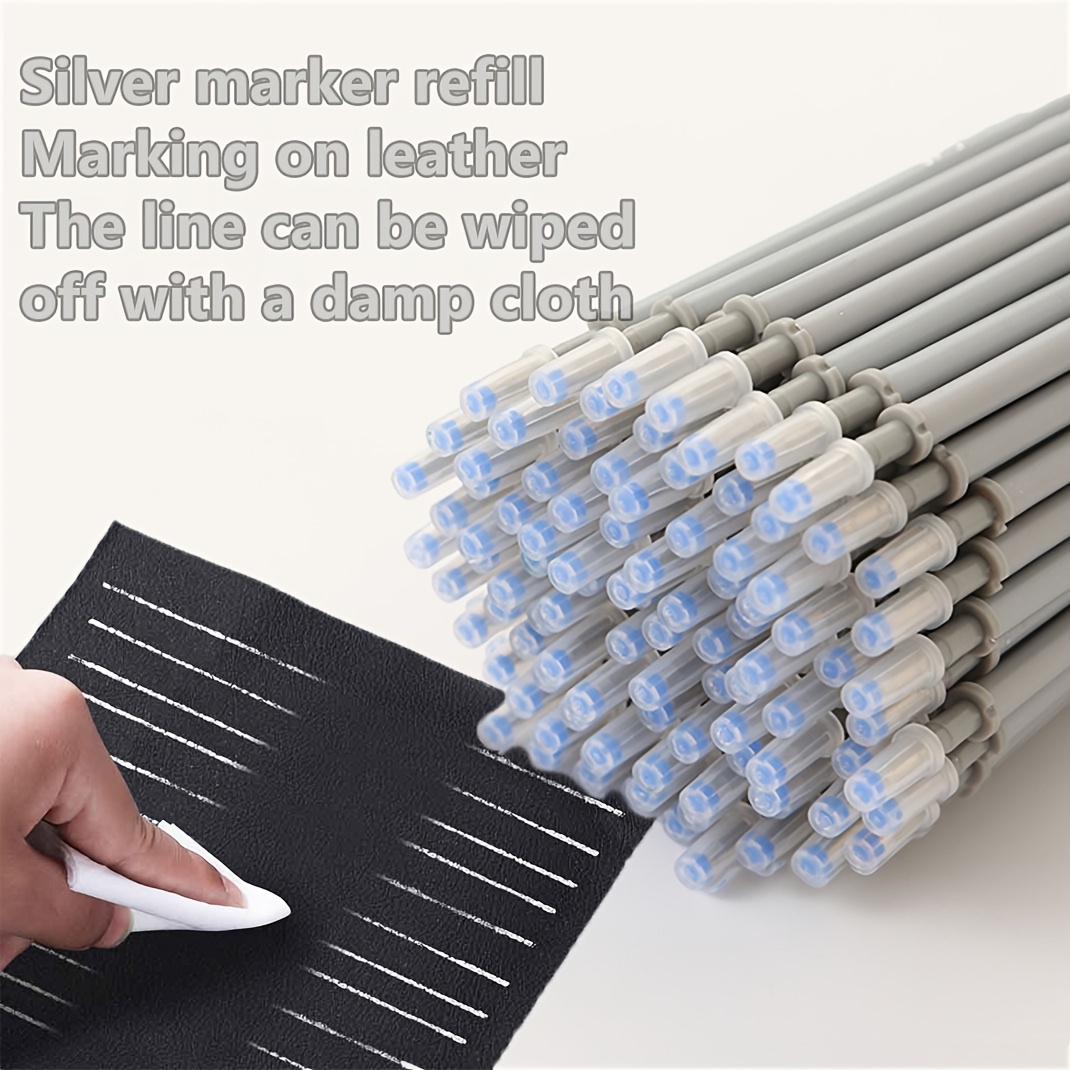 

Set Of Sea 80/40/20pcs Water Erasable Leather Temporary Marking Pen Sewing Drawing Line Marking Pen Silvery Gray Leather Marking Pen