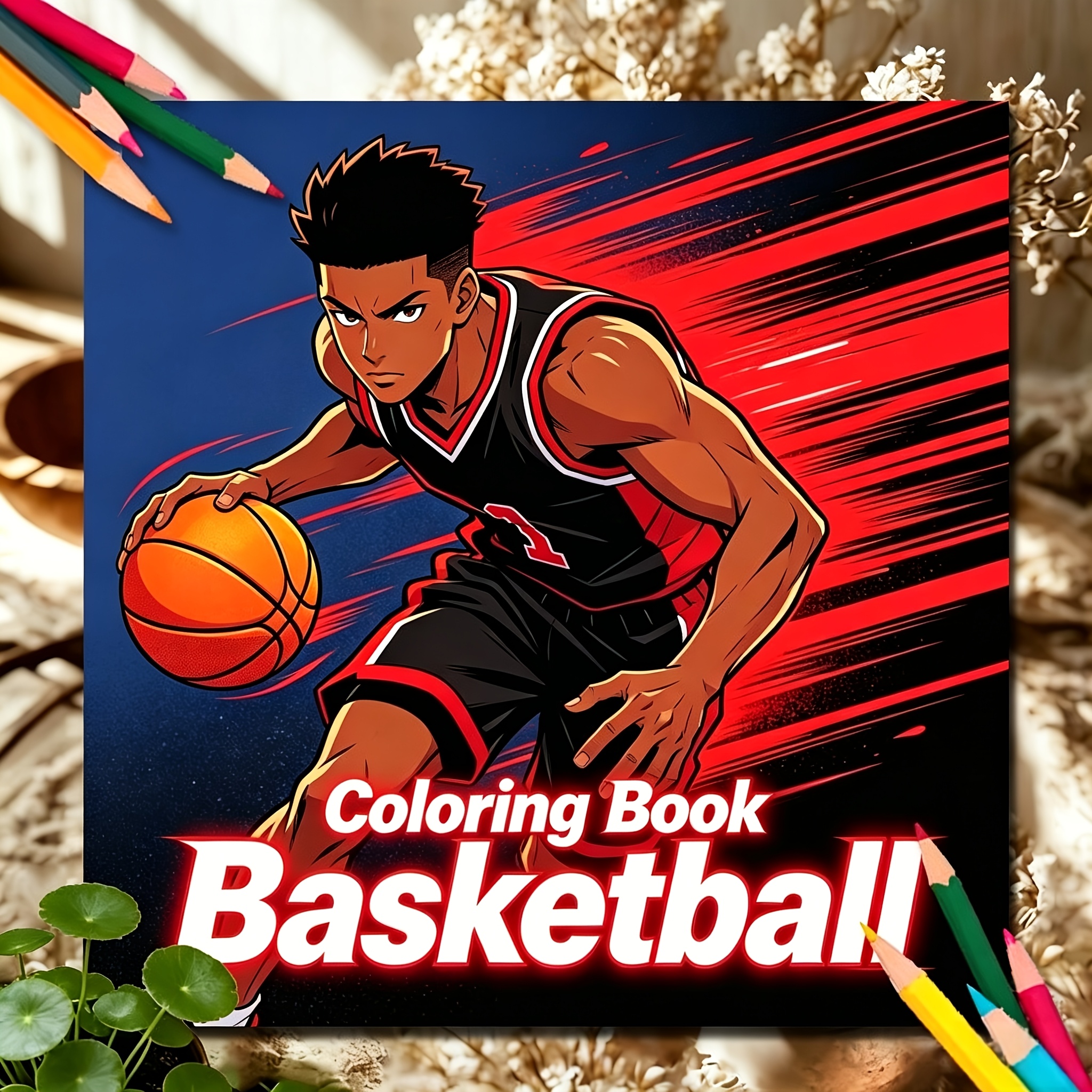 TEMU 1 Book Basketball-themed Adult Coloring Book Suitable For Relax & Creativity - Detailed Line Pages With Basketball Designs (players, Teams,