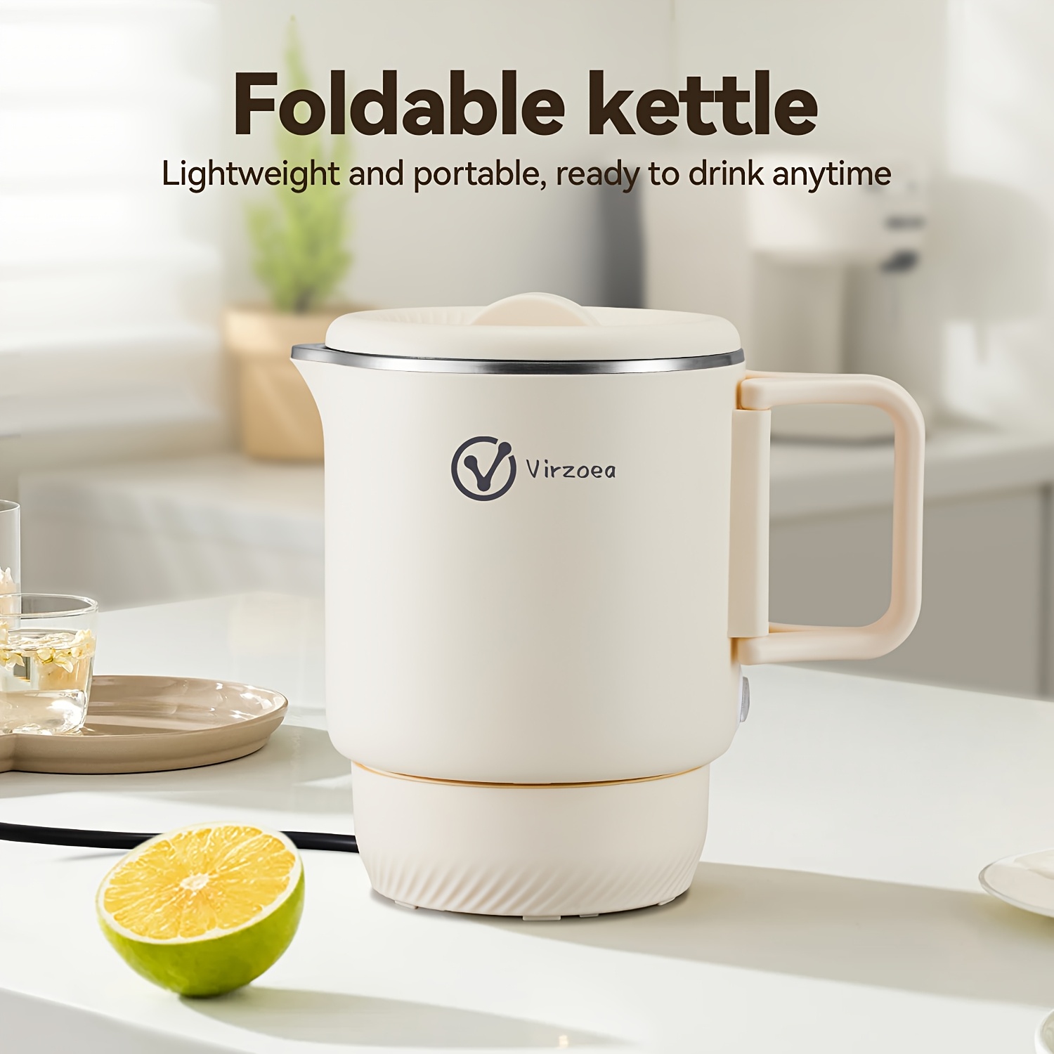 TEMU Multifunctional Electric Kettle Foldable Mini Travel Electric Kettle , Instant Noodles And Eggs At Home.