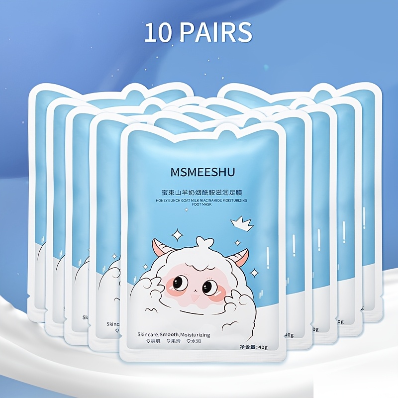 TEMU 10 Pairs Goat Milk & Niacinamide Moisturizing - Enriched With Ceramides, Hyaluronic Acid, And Allantoin. Exfoliates, Prevent , Brightens, And