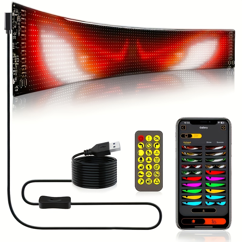 photo de l'article écran led pixel  , lampe de nuit led programmable,   via application, animation de   textuels, montage mural ou utilisation sur bureau, décoration intérieure, création  , salle de jeux