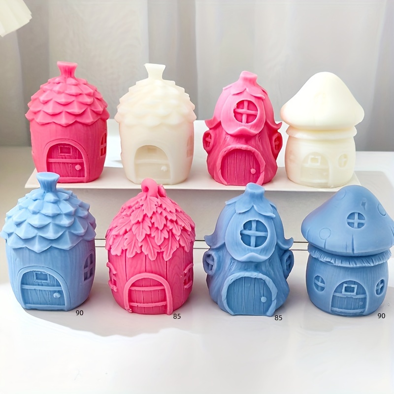 

Silicone Mold Set - Cute Forest House And Pinecone Shape For Candles, Aromatherapy Plaster, Cake, And Ice Cube - Irregular Shape Diy Crafting Molds
