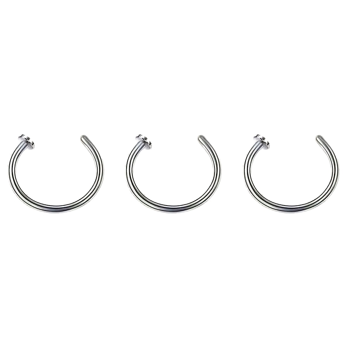 1/3/5pcs Women Fake Piercing Nose Ring C Shape Lip Ring Set