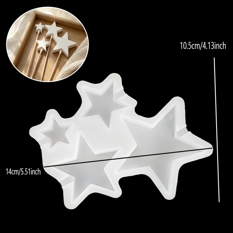 TEMU Five-pointed Star Insert Silicone Molds; Molds For Decorative Ornaments, Plaster Inserts, And Resin Casting; Decorative Resin Casting Materials