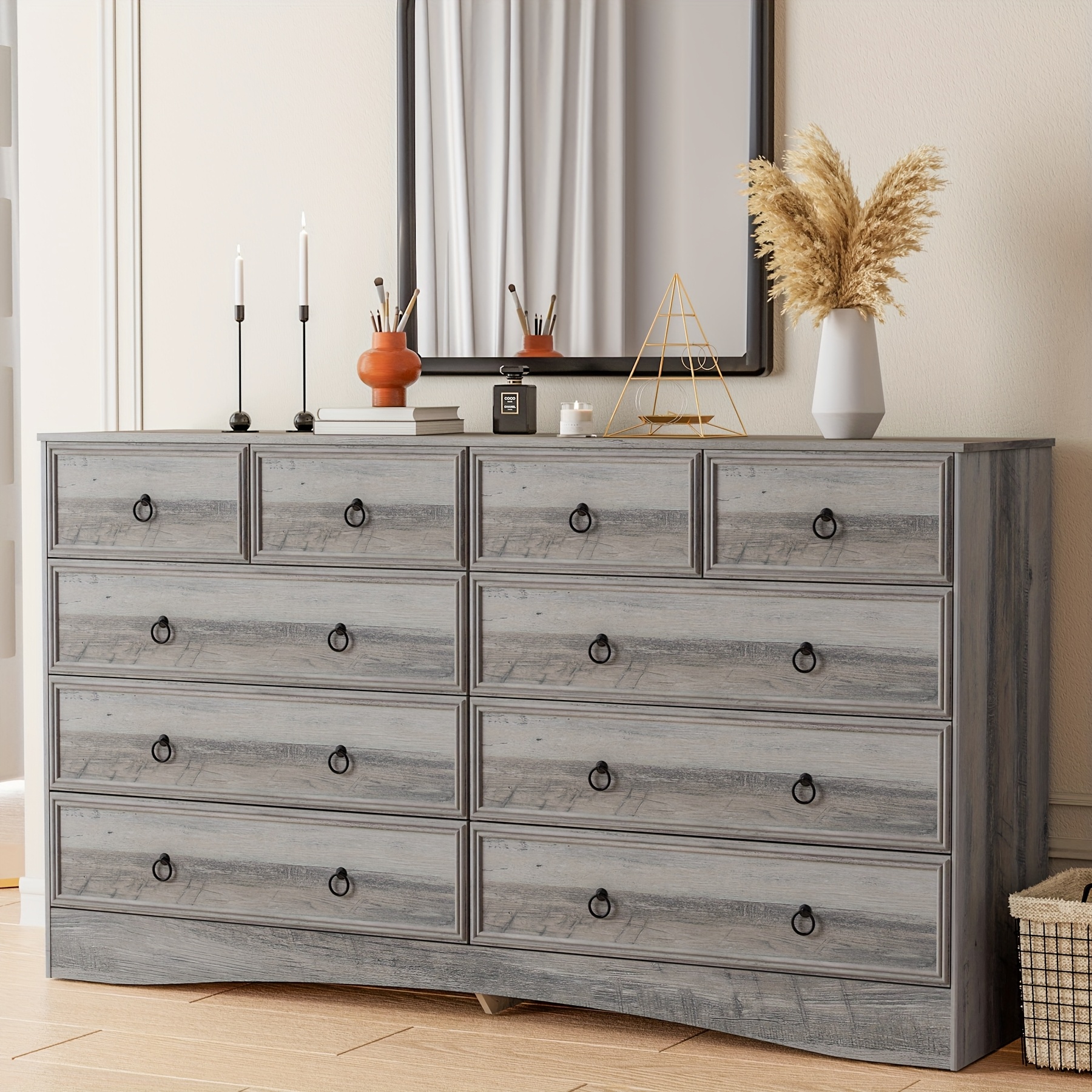sachin and babi light blue dress Chilton Modern 8 Drawer Chest of Drawers, Grey Gloss