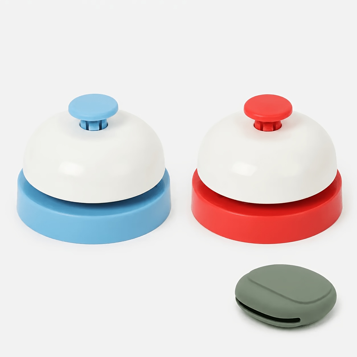 TEMU 3pcs Set: 2* Handheld Push Bells + 1* Portable Storage Pouch, Desktop Service Bell, Call Bell, Restaurant/hotel/bar/cashier Counter/classroom