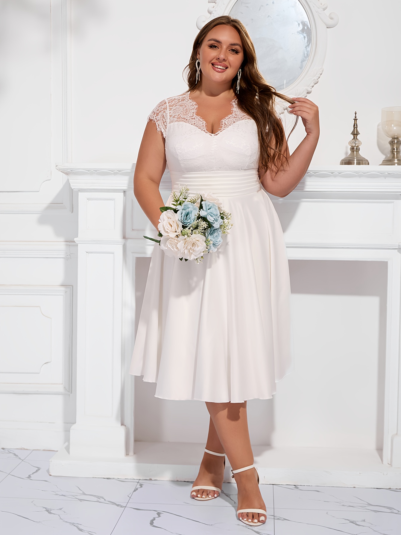 plus size plus size plus size solid color dress suitable - Temu Nigeria