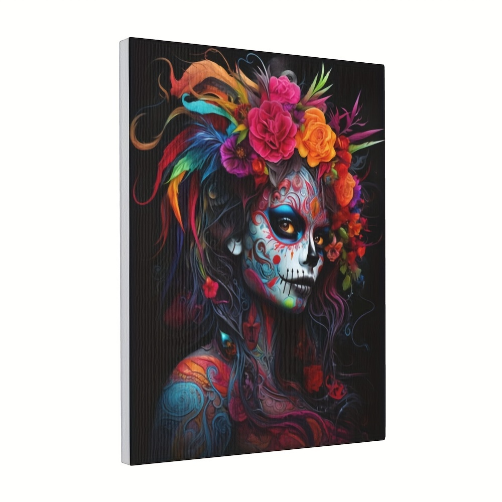 

Sugar Lady Portrait - Vibrant Graffiti Canvas Art, Perfect For Home & Office Decor, Frameless 12x16