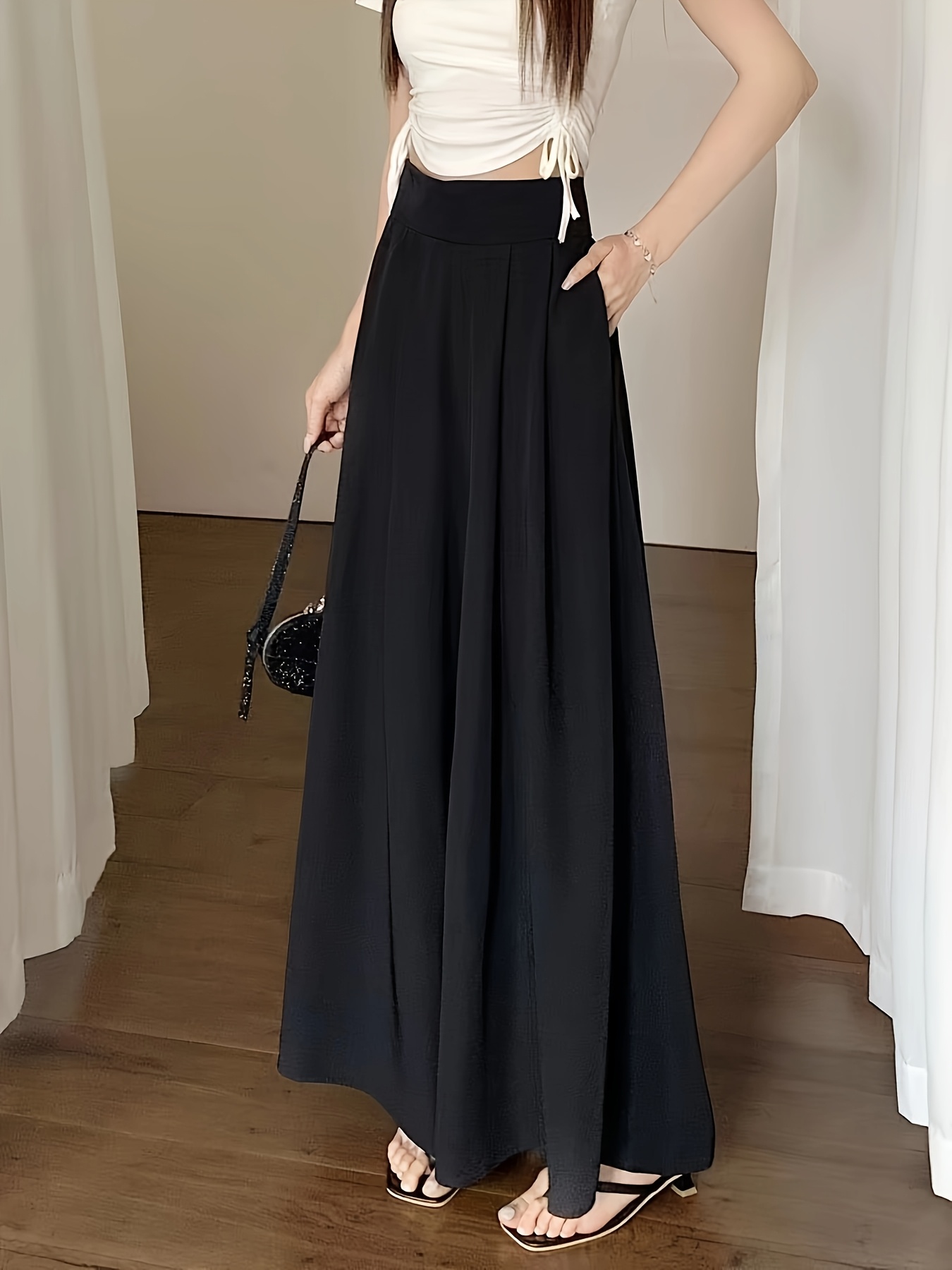 FLAREUP Handmade Twisted Skirt Pants women's high waisted
