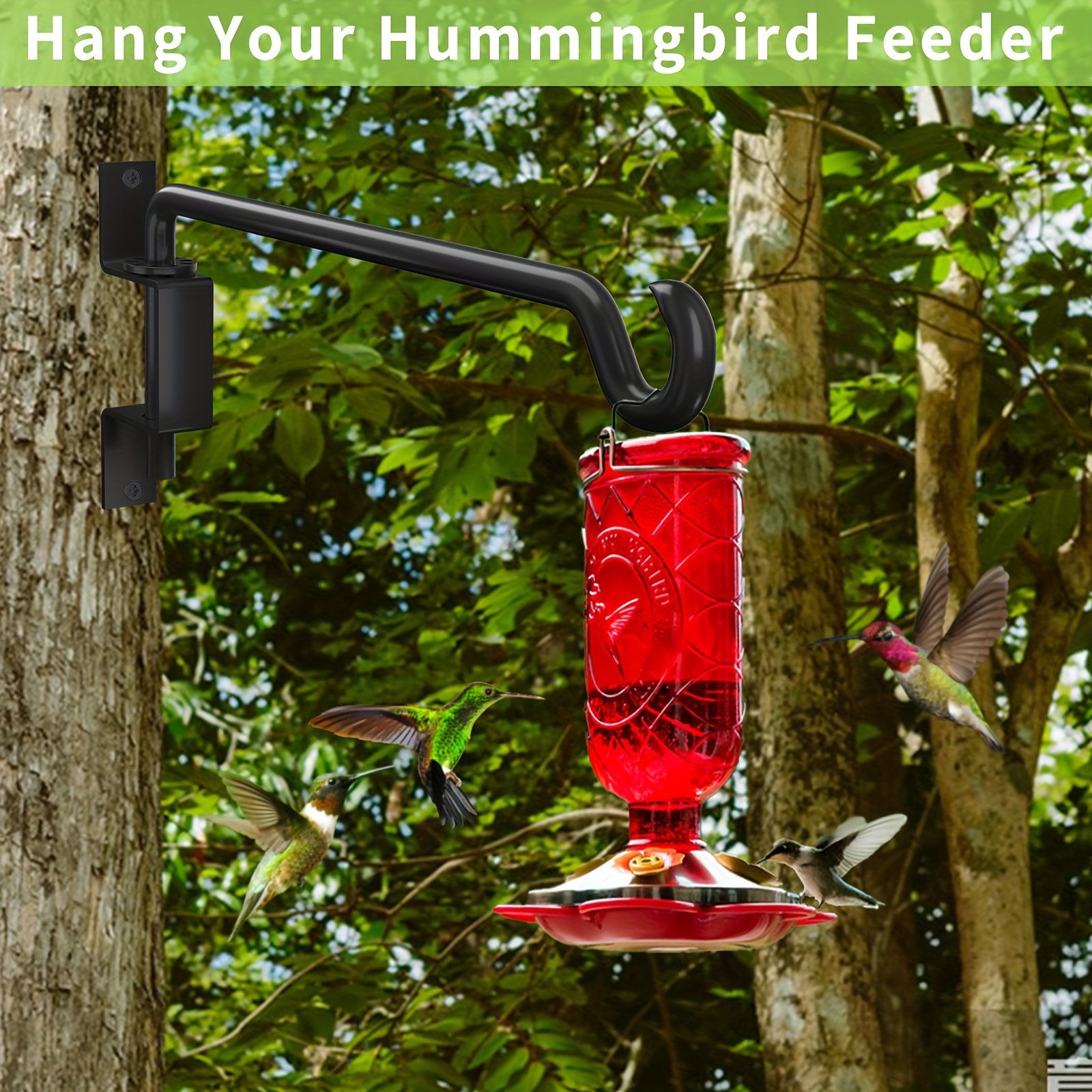 TEMU 12 Inch 2pcs Bird Feeder, Plant Swivel Hooks, Free Rotating, For Patio, Gardening Hooks, Perfect For Bird Feeders