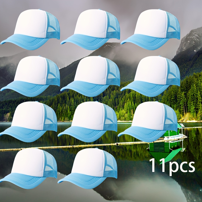 11pcs Custom DIY Pattern Photo Print Mesh Baseball Cap Set