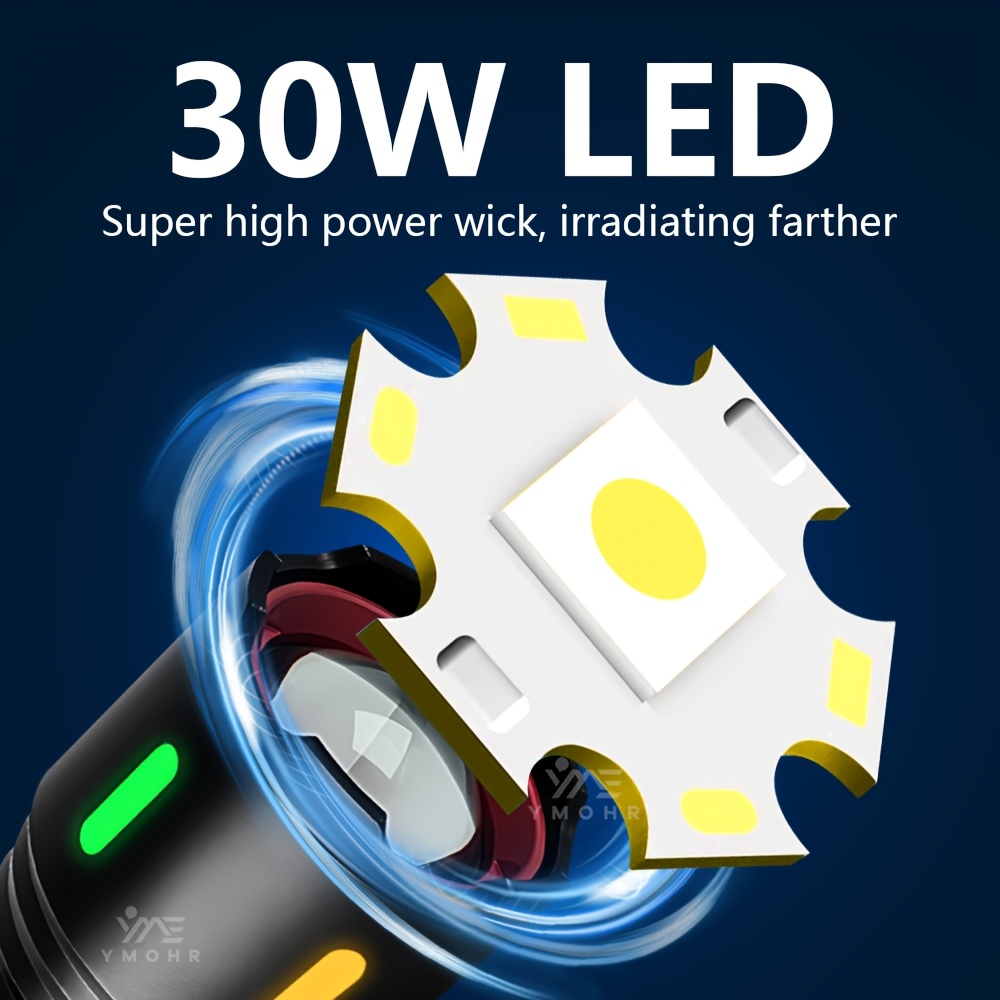 USB Rechargeable Powerful LED Flashlight with Long Range 800m