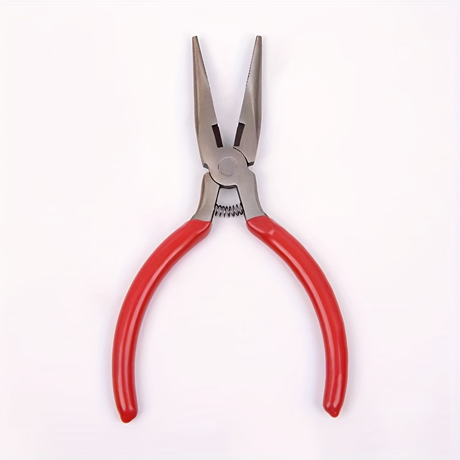 TEMU A Small Red Mini Hand-held Plier, Non-serrated Curved Needle-nose Pliers, Making Craft Pliers